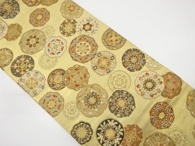 アンティーク　飛鳥鏡裏文織出し袋帯（材料）